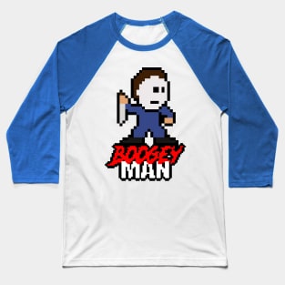 Slasher Man Retro 8-Bit Horror Gaming: Boogey Man! Baseball T-Shirt